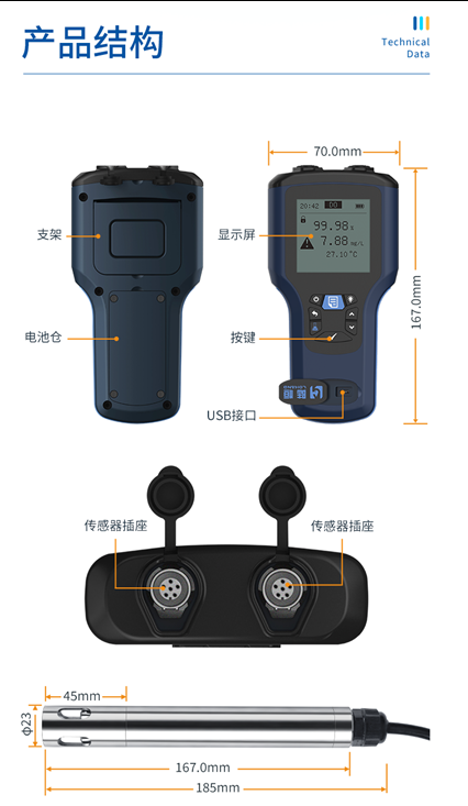 陆恒便携式荧光溶解氧检测仪 LH-D702(图3) 陆恒便携式荧光溶解氧检测仪 LH-D702(图3)